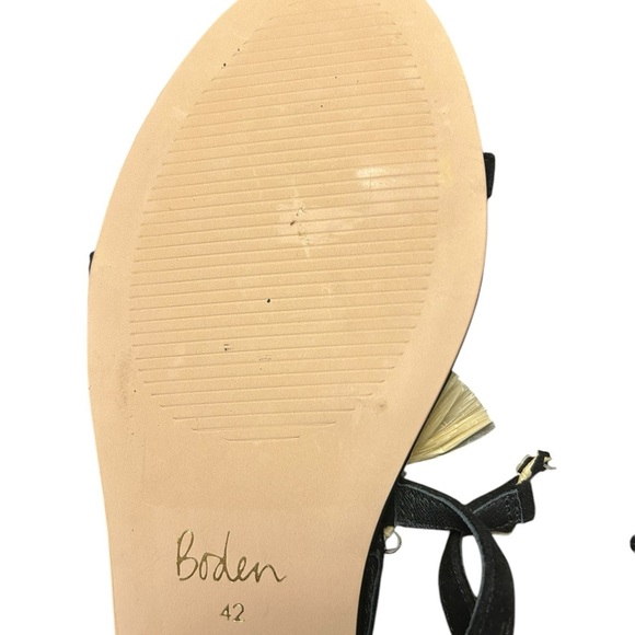 Boden Sarah black fringe sandals Size 42 or 10 1/2 - Picture 9 of 10